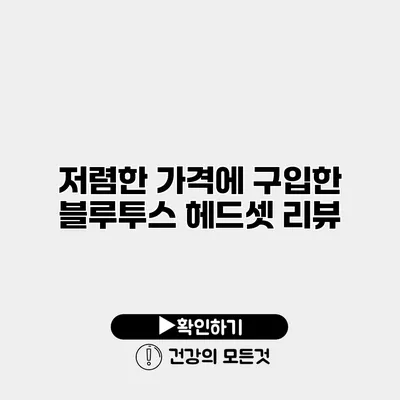 저렴한 가격에 구입한 블루투스 헤드셋 리뷰