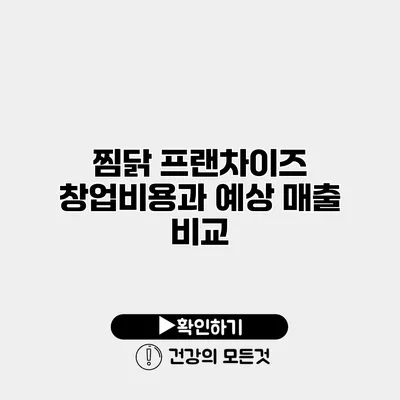 찜닭 프랜차이즈 창업비용과 예상 매출 비교
