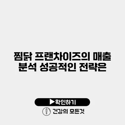 찜닭 프랜차이즈의 매출 분석 성공적인 전략은?