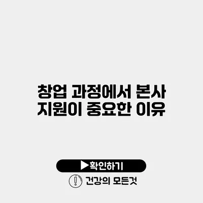 창업 과정에서 본사 지원이 중요한 이유