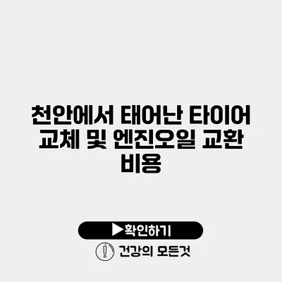 천안에서 태어난 타이어 교체 및 엔진오일 교환 비용