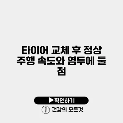 타이어 교체 후 정상 주행 속도와 염두에 둘 점