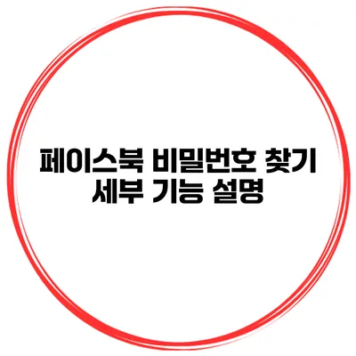 페이스북 비밀번호 찾기 세부 기능 설명