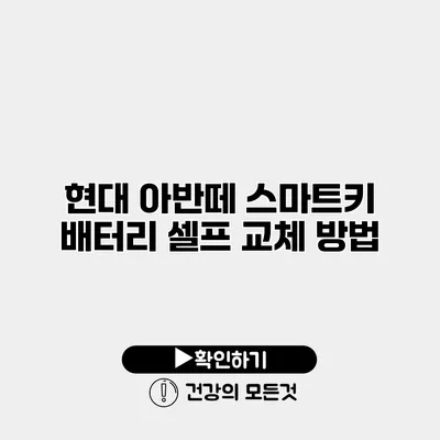 현대 아반떼 스마트키 배터리 셀프 교체 방법